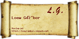 Loew Gábor névjegykártya