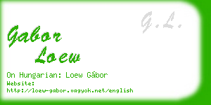 gabor loew business card